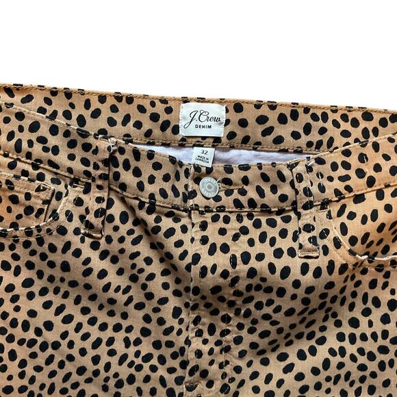 J. Crew High Rise, Toothpick Leopard Dot Denim Pant. Size 32 - Picture 3 of 9